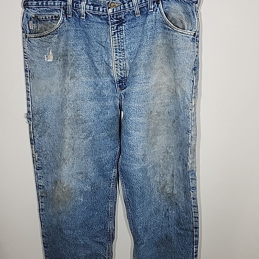 Carhartt Flannel Lined Straight Leg Relaxed Fit Blue Jeans Men's 44 x 32 - Picture 11 of 12